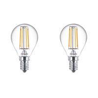 PHILIPS SIGNIFY Philips LED Lampe Doppelpack, LED classic 40W E14 P45 WW CL ND 2PF, transparent