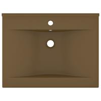 VIDAXL Luxuriöses Waschbecken mit Hahnloch Matt Creme 60x46cm Keramik