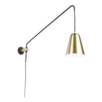 QAZQA Retro Wandleuchte Gold / Messing mit Schirm - Demi