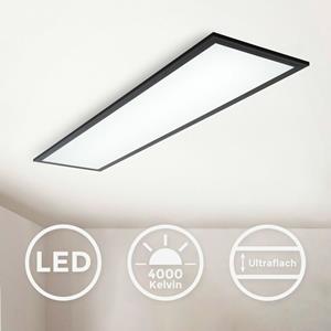 B.K.LICHT LED Panel Deckenleuchte 1m ultraflach Wohnzimmer Schlafzimmer Slim schwarz 22W