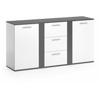 Vicco Sideboard NOVELLI Highboard weiß anthrazit Kommode Anrichte Schrank Türen - 