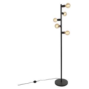 QAZQA Skandinavische Stehlampe schwarz 5 Lampen - Facil Tube