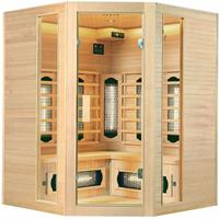 Artsauna Infrarotkabine Nyborg E150V – Vollspektrum Infrarotsauna - 4 Personen – LED-Farblicht, digitaler Steuerung – Hemlock-Holz