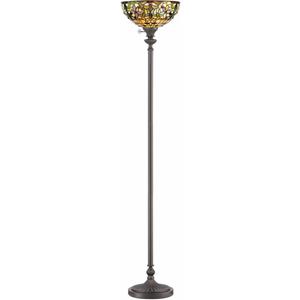 QUOIZEL Uplighter Kami met kap in Tiffany-design