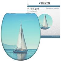 SCHÜTTE WC-Sitz SAILING aus Duroplast mit Absenkautomatik, Toilettendeckel passend für alle handelsüblichen WC-Becken, Klodeckel max. Belastung 150