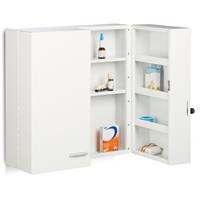 RELAXDAYS Medikamentenschrank XXL Premium Abschließbar 2-Türig, 11 Fächer HxBxT 53 x 53 x 20 cm Medizinschrank, weiß