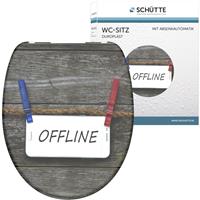 SCHÜTTE WC-Sitz OFFLINE aus Duroplast mit Absenkautomatik, Toilettendeckel passend für alle handelsüblichen WC-Becken, Klodeckel max. Belastung 150