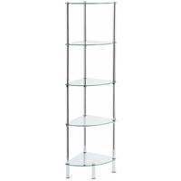 FLOORDIREKT Glas-Eckregal Diana 5 Ebenen 30cm x 30cm x 134cm