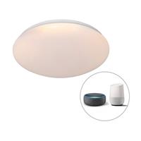 QAZQA Smarte moderne Deckenleuchte weiß 38 cm inkl. LED und RGB - Iene