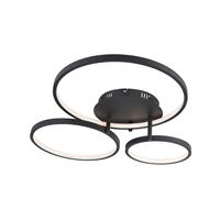 QAZQA Moderne Deckenleuchte schwarz inkl. LED und Dimmer Rondas