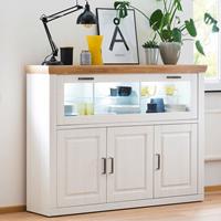 LOMADOX Highboard im Landhaus-Stil BRASILIA-05 in Pinie Aurelio & Grandson Oak Nb., - B/H/T: 163/123/40cm