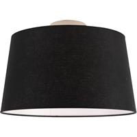 QAZQA Moderne Deckenleuchte weiß mit schwarzem Schirm 35 cm - Combi