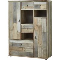 LOMADOX Highboard Vintage Driftwood Braun BRANSON-36 BxHxT ca. 99x133x39cm