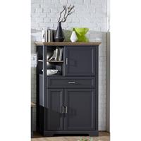 LOMADOX Highboard JÜLICH-36 Landhaus Stil in Graphit und Artisan Eiche Nb. inkl. LED B/H/T 93x150x42cm