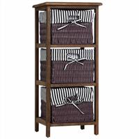 Casaria Wandrek met Manden Bruin/Zwart Landelijk Hout