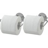 Wenko Turbo-Loc Toilettenpapierrollenhalter, 2er Set, Befestigen ohne bohren - Chrom - 