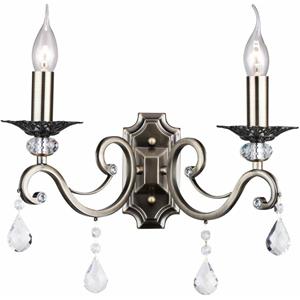 MAYTONI DECORATIVE LIGHTING Klassische Wandleuchte, Metallrahmen bronze, Kristallbehänge, 2-flammig, excl. 2 X E14 (60W)