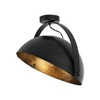QAZQA Industriedeckenleuchte schwarz mit Goldkipp - Magna