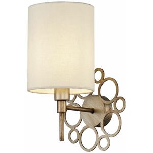 MAYTONI DECORATIVE LIGHTING Klassische Wandleuchte, Metallrahmen gold antik, Stoffschirm, creme, excl. 1 X E14 (40W)