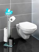 Toiletset 4-in-1 Wenko zilverkleur/wit