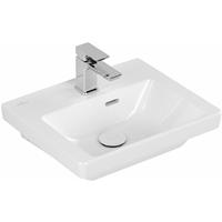 VILLEROY UND BOCH AG Villeroy & Boch Subway 3.0 Handwaschbecken, 450 x 370 mm, 1 Hahnloch, mit Überlauf, ungeschliffen, 4370FK, Farbe: Weiß