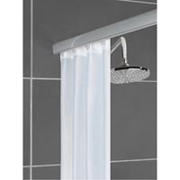 Wenko Teleskop-Duschschiene Era Chrom, Duschvorhangschiene 75-125 cm - Schiene: Chrom, Gleiter: Transparent - 