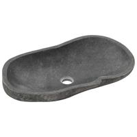 vidaXL Wastafel ovaal 60-70 cm riviersteen