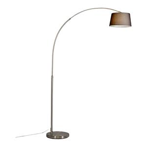 QAZQA Moderne Stahlbogenlampe mit schwarzem Stoffschirm - Arc Basic