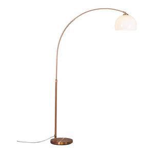 QAZQA Moderne Bogenlampe Kupfer mit weißem Lampenschirm - Arc Basic