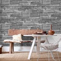 ART FOR THE HOME WOW - Steine - Grau - Vliestapete - 10m x 52cm