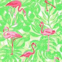 A.s. Création Behang Tropische Bladeren Met Flamingo's
