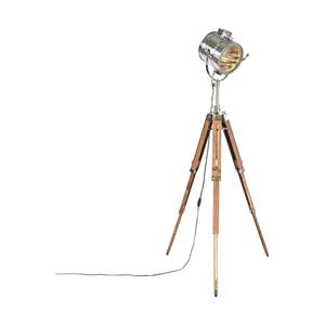 QAZQA Stativ Stehleuchte Holz mit Studio Spot - Tripod Radiant
