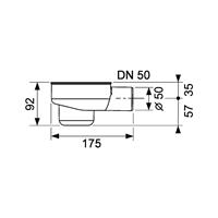 TECEdrainline afvoer normaal, DN 50, horizontale afvoer, 0,8 l/s