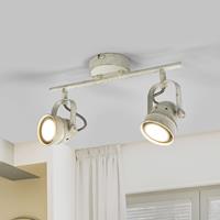 LINDBY 2-flammige LED-Deckenlampe Leonor in Weiß