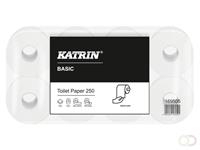 Katrin toiletpapier Bassic natuur wit 2laags 250vel per rol, 8x8rollen