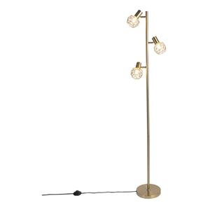 QAZQA Vloerlamp mesh - Goud - Modern - D 21cm
