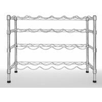 FLOORDIREKT Weinregal Toskana Verchromt 4 Etagen F&uuml;r 24 Flaschen