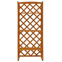 vidaXL Plantenrek met latwerk 60x30x140 cm massief vurenhout oranje