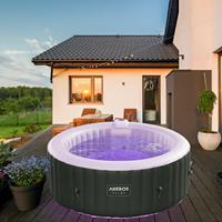 In-Outdoor Whirlpool Spa Pool Wellness Massage aufblasbar rund mit LED - Anthrazit - 