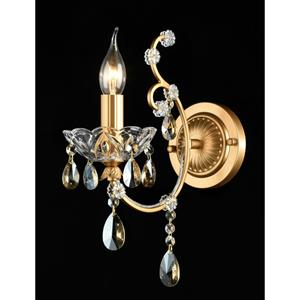 MAYTONI DECORATIVE LIGHTING Klassische Wandleuchte, Metallrahmen vergoldet, Kristallbehänge, excl. 1 X E14 (60W)