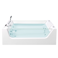 beliani Freistehende Whirlpool-Badewanne aus Sanitäracryl weiß 170 x 80 cm Oyon - Weiß