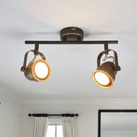 LINDBY GU10-LED-Deckenleuchte Leonor, schwarz und golden