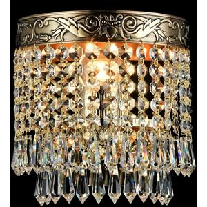 MAYTONI DECORATIVE LIGHTING Klassische Wandleuchte, Metallrahmen antik-gold, verschiedene Kristalle, excl. 1 X E27 (60W)