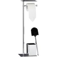 RELAXDAYS WC Garnitur mit Toilettenpapierhalter, Toilettenbürste u. Bürstenhalter, HxBxT 66 x 20 x 13 cm, schwarz-silber