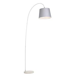 QAZQA Moderne Bogenlampe mit grauem Schirm - Bend