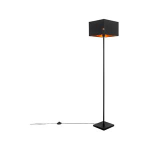 QAZQA Vloerlamp vt - Zwart - Modern - L 30cm