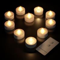 MONZANA Deuba 10 LED Teelichter mit Fernbedienung Flackernde Batteriebetriebene Kerzen inkl. Batterie Warmweiß 3,7cm Elektrisch
