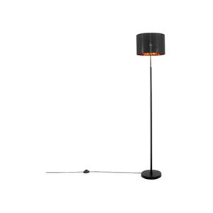 QAZQA Vloerlamp vt - Zwart - Modern - D 30cm
