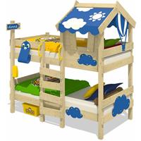 NO_BRAND WICKEY Kinderbett Etagenbett CrAzY Daisy mit blaue Rutsche Hochbett, 90 x 200 cm Hausbett