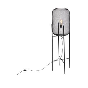 QAZQA Moderne schwarze Stehleuchte - Bliss Mesh